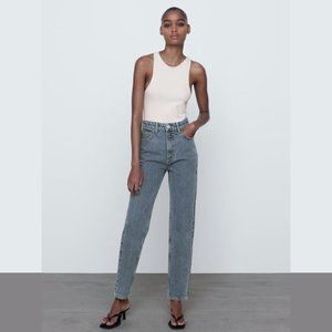Zara Mom Fit Jeans Grey Color - Size 4